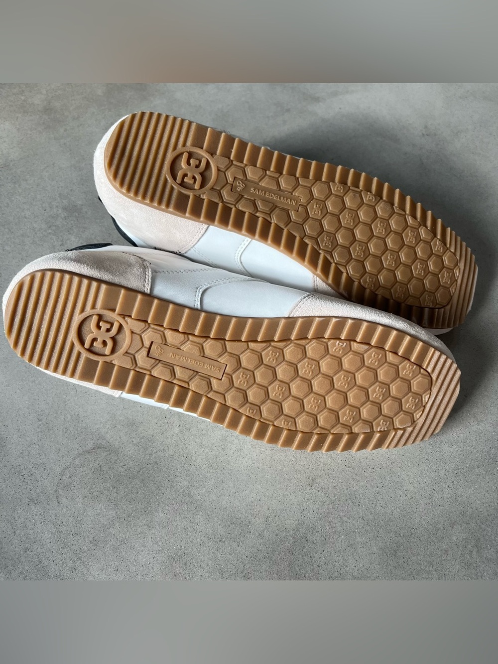 Sam Edelman Zaria Lace Up Sneakers White Leather Suede Size 8.5 New - Picture 5 of 6